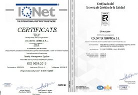 COLORTEC QUIMICA SL se adapta a la norma ISO 9001:2015
