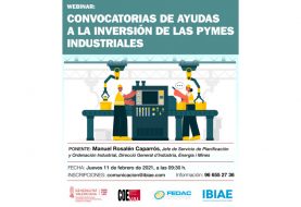 Vídeo del webinar sobre la convocatoria de ayudas a la inversión de las pymes industriales