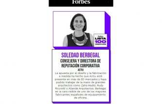Soledat Berbegal de ACTIU, en la lista FORBES de los 100 españoles más creativos