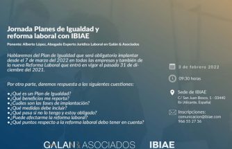 Jornada: 'Planes de igualdad y reforma laboral con IBIAE'