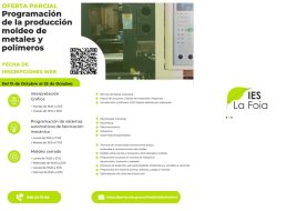 Oferta parcial de FP para programación de la producción de moldeo de metales y polímeros
