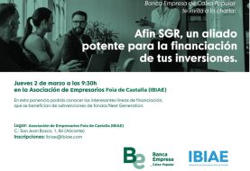 Jornada para conocer las líneas de financiación que se benefician de subvenciones de fondos Next Generation a través de Afin SGR