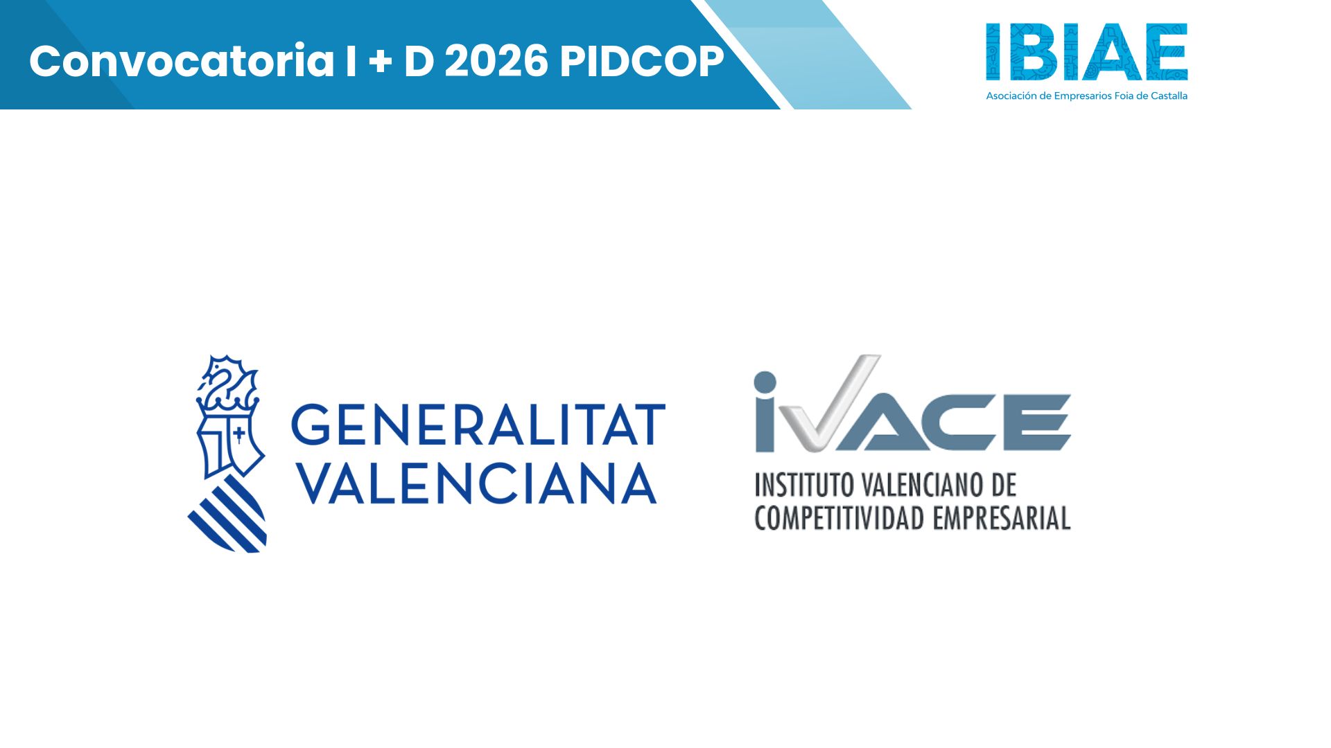 IVACE convoca PIDCOP STEP-CV 2026: hasta el 60 % de ayuda para ...