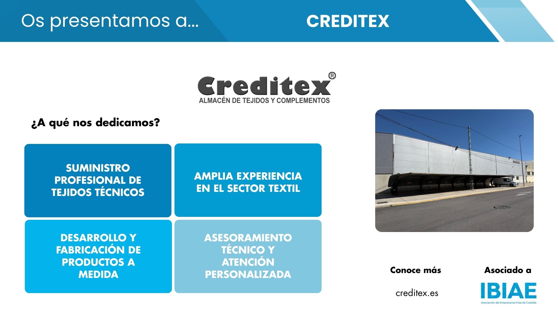 CREDITEX, especialistas en tejidos técnicos y soluciones textiles a medida para empresas