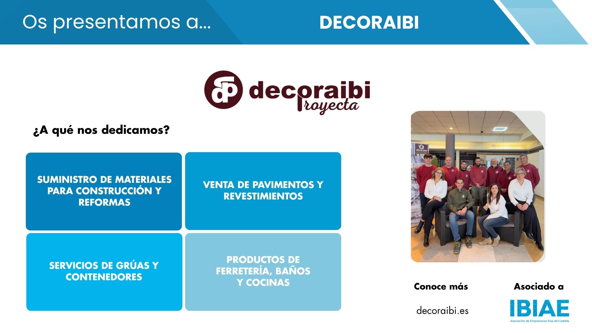 DECORAIBI, soluciones integrales para construcción, reformas y equipamiento del hogar desde Ibi